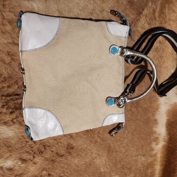 Gabs Made In Italy Genuine Leather Tote With Blue Interior & Adjustable Strap - Picture 7 of 7